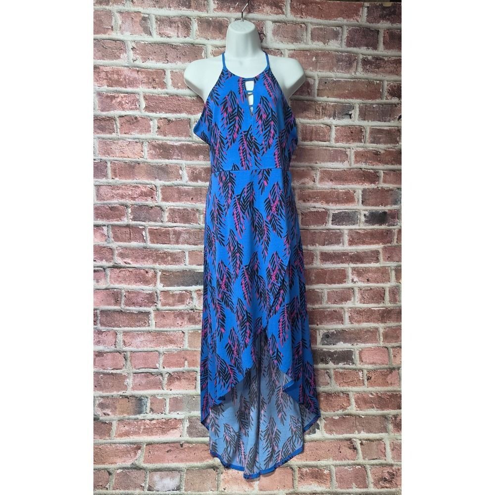 Vintage Y2K CANDIES Pine Leaves Sleeveless Waterfall Dress‎ Large